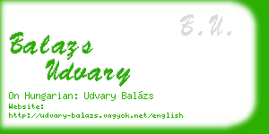 balazs udvary business card
